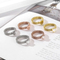 Korean Fashion Stainless Steel Strap Ring Design with Heart Inlaid Shell Ring