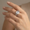 Personalized Twisted Cable Pattern Ring Multi-Color Rectangular Glass Inlaid Stainless Steel Ring Wholesale