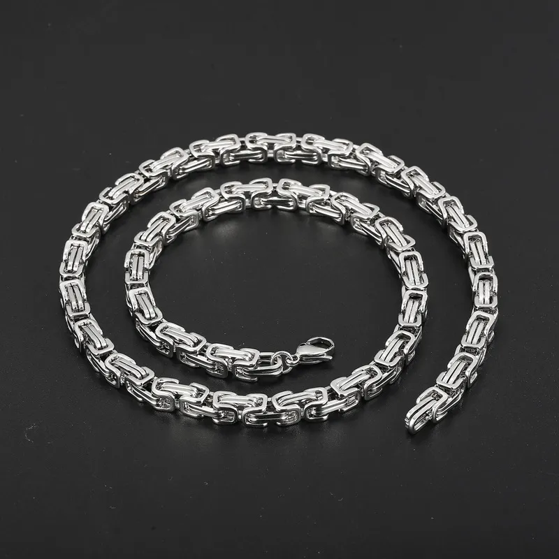 European American Bold Emperor Chain Men's Handmade Multi-Size Stainless Steel Link Necklace