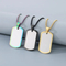 European and American Stainless Steel Creative Colorful Military Plaque Engravable Smooth Plaque Mirror Pendant Necklace