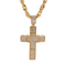 Trendy Fried Dough Twists Chain Hip Hop Full Diamond Double Cross Hollow Pendant Stainless Steel Men's Necklace