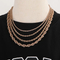 Simple Style Stainless Steel Multi Size Necklace Fried Dough Twists Rope Chain Lovers Necklace
