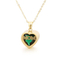 Birthstone Month Mom Heart-Shaped Polished Stainless Steel Pendant Necklace Mother's Day Gift