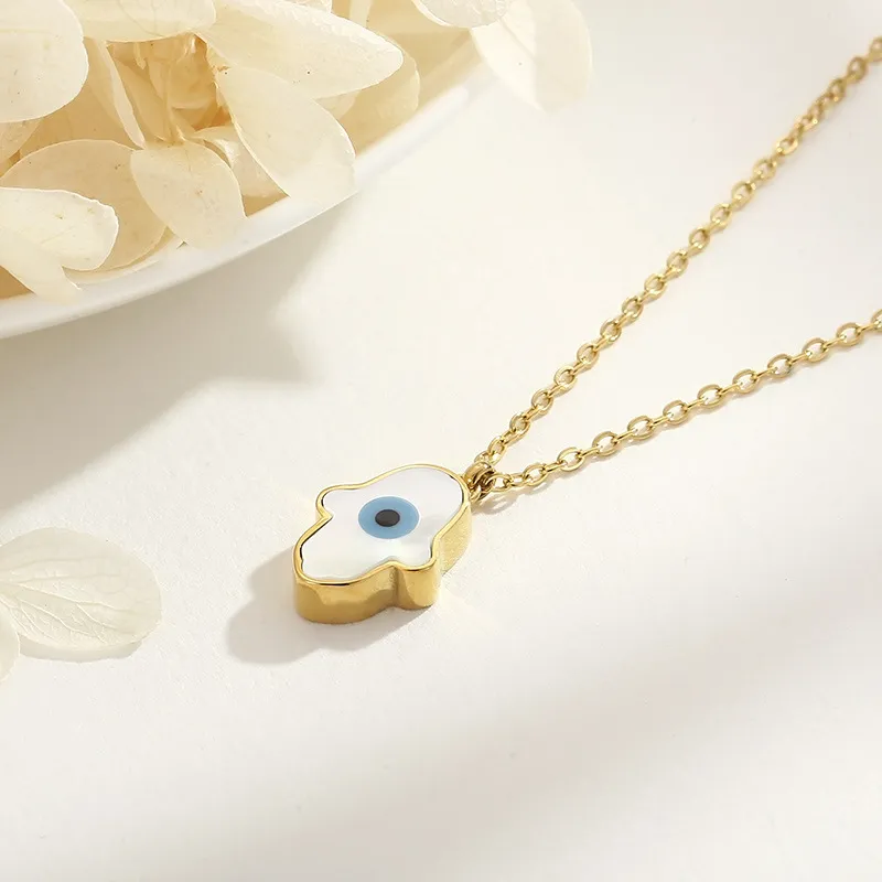 Trendy Evil Eye Design Style Women's Stainless Steel Necklace