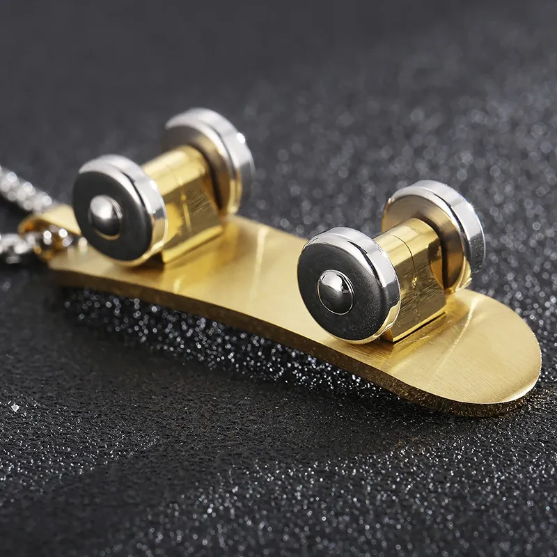 Rock Hip Hop Street Skateboard Fashion Stainless Steel Unisex Necklace Pendant