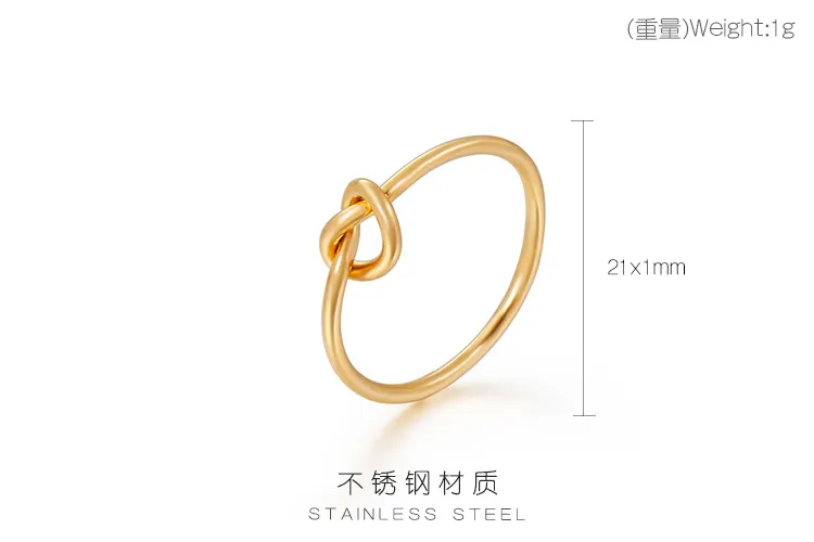 Fashion Commuting Stainless Steel Creative Hollow Knot Temperament Girl Ring Jewelry Wholesale