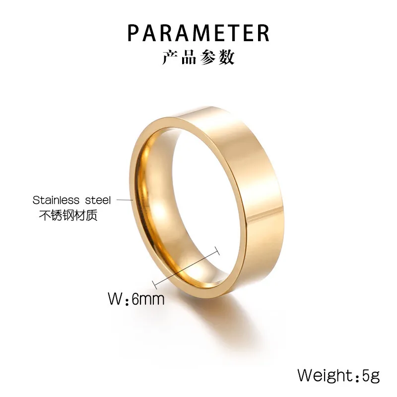 Stainless Steel Jewelry Simple Smooth Ring Suitable for Daily Wear