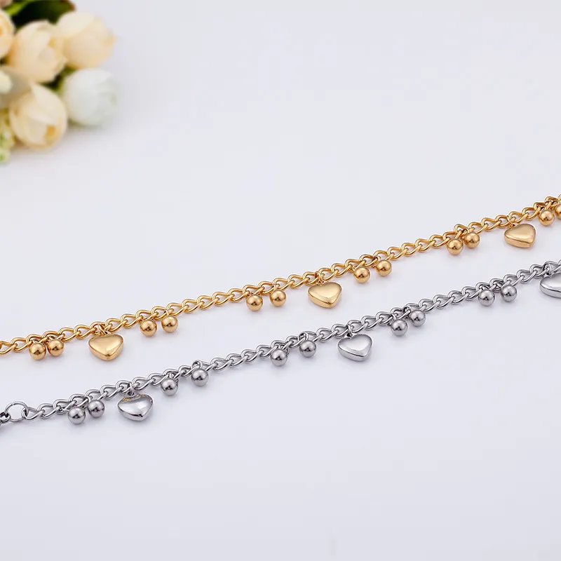 Stainless Steel Heart Element Handmade Chain Bracelet Suitable for Women's Daily Wear