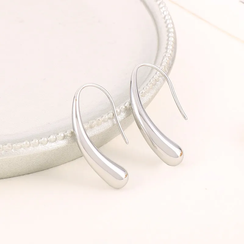 Women's Fashion Stainless Steel Earrings, High-End Design, Irregular Teardrop Stud Earrings, Versatile Geometric Earrings