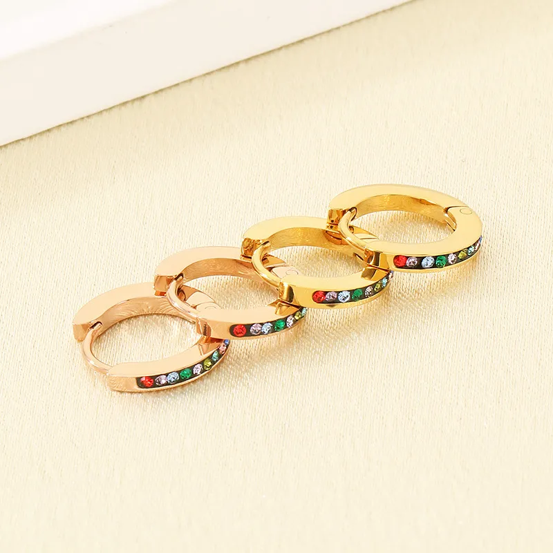 Fashionable Stainless Steel Rhinestone Earrings for Women's Jewelry Suitable for Daily Wear