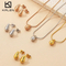 Fashion Water Drop Earrings Necklace Ins Geometric Stainless Steel Stud Jewelry Set