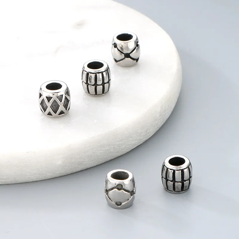 Stainless Steel Fashion Large Hole Cylindrical Positioning Bead Jewelry Accessories Bead