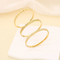 Stylish and Minimalist Stainless Steel Zircon Round Buckle Gold Bracelet Bangles