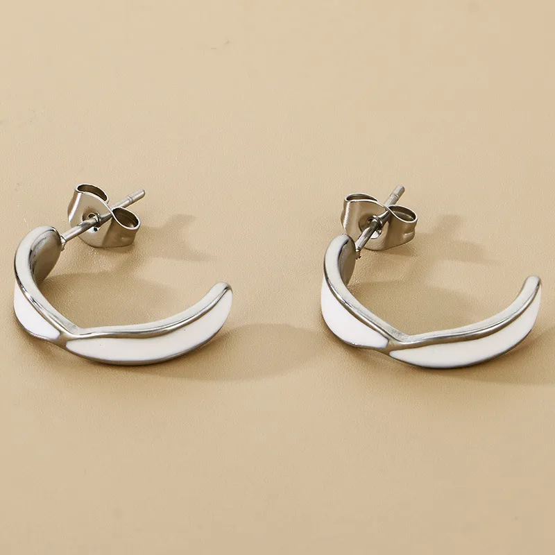 Irregular Dripping Oil Stainless Steel Earrings Fashion Jewelry