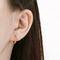 Fashion Stainless Steel Creative Fried Dough Twists Bamboo Style Round Earrings Jewelry