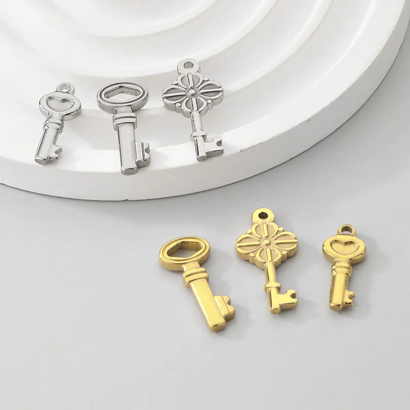 Stainless Steel Charm Accessories Fashion Trendy Retro Key Pendant Pendant