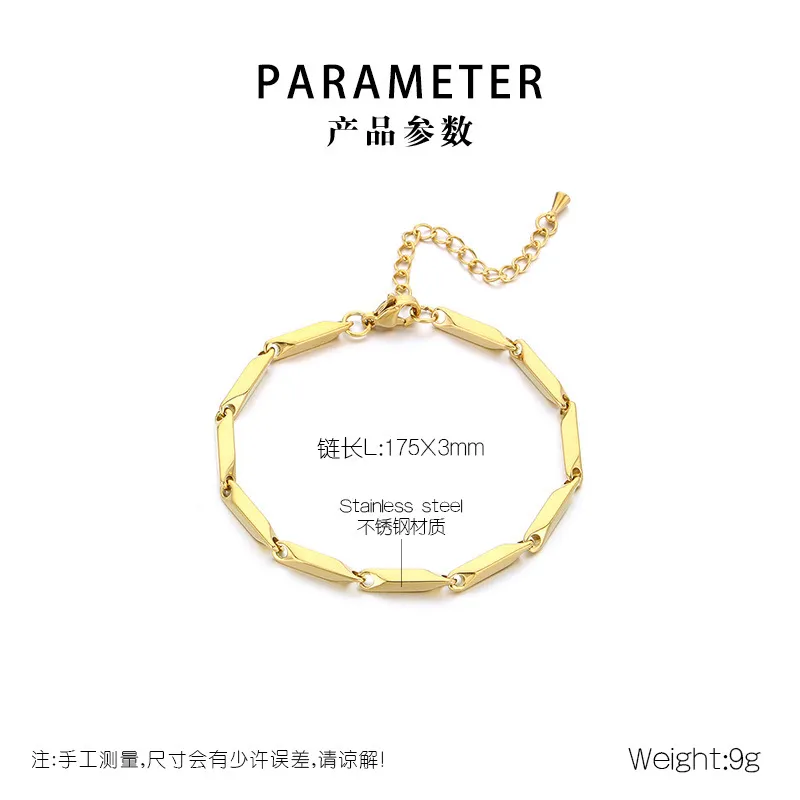 Ins European American Stainless Steel Rhombus Bracelet Minimalist Personalized Jewelry Accessories Wholesale