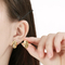 Vintage French Lady Stud Earrings 18K Gold Plated Stainless Steel Earrings for Mother's Day