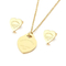 Stylish O-Shaped Chain Necklace Sets with Heart Earrings Jewelry for Women
