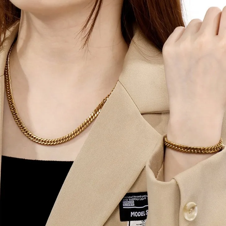 Durable 304 Stainless Steel Cuban Whip Chain for Jewelry