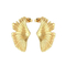 Fashionable and High-End Stainless Steel Irregular Flower Shaped Women's Atmospheric Gold Earrings