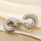 Fashionable and Atmospheric Stainless Steel Hollow C-Shaped Temperament Women's Earrings Wholesale Jewelry