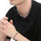Trendy and Versatile Stainless Steel Dog-Leg Chain Bracelet, Minimalist O-Shaped Trimmed Chain Lobster Claw Clasp Necklace Set for Men and Women