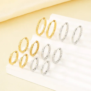 Korean Elegant Rhombus Stainless Steel Hoop Huggie Earrings Minimalist Unisex Jewelry