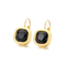 Vintage Black Square Zircon Stud Earrings Minimalist Light Luxury Stainless Steel Earrings Women