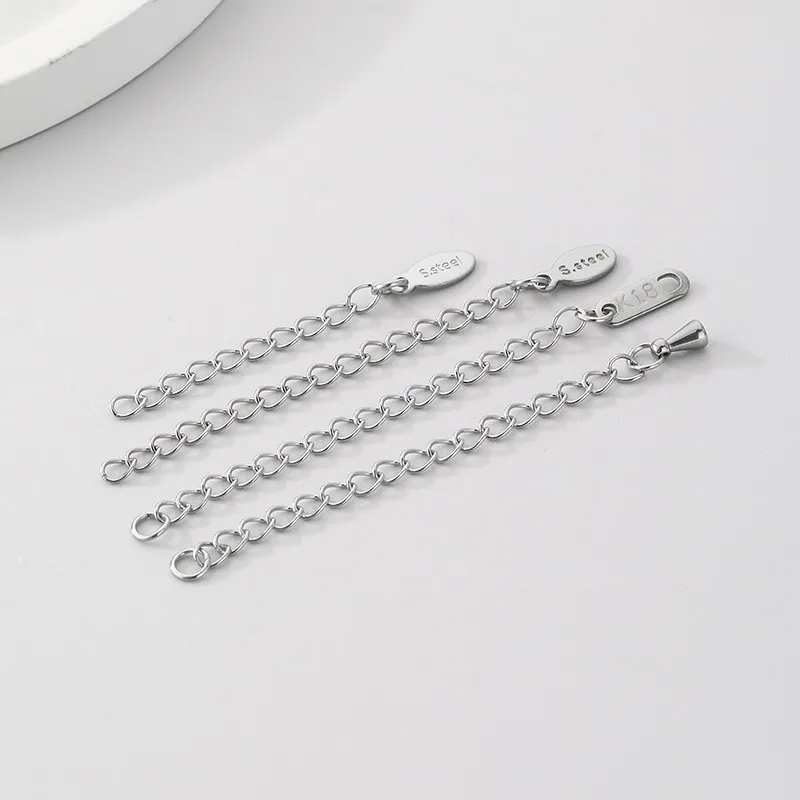 Stainless Steel Extension Chain Tail Chain Open Ring Lobster Clasp Bracelet Necklace DIY Jewelry Accessories
