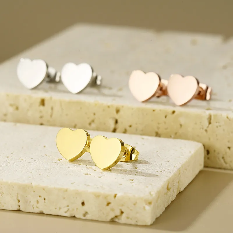 European and American Ins Fashion Stainless Steel Creative Multi Style Heart-Shaped Design Versatile Earring Jewelry
