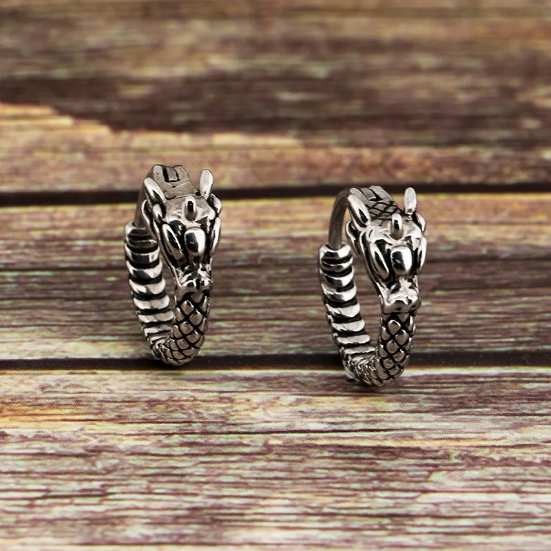 Stainless Steel Cast Jewelry Dragon Shaped Earrings Suitable for Daily Wear