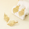 Hollow Metal Heart Leaf Stainless Steel Earrings Vintage Ethnic Water Drop Jewelry Women