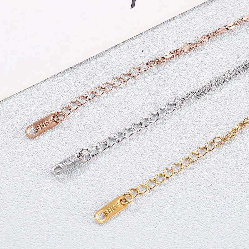 Cubic Adjustable Stainless Steel Chain Link Double-Layer Women's Bracelet