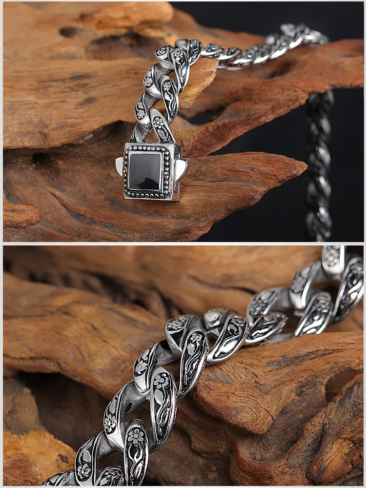 Stainless Steel Jewelry with a Rose Pattern, Vintage Men's Bracelet, Stainless Steel Resin Bracelet Wholesale