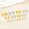 Classic and Fashionable Stainless Steel Multi Size Geometric Hollow Smooth Semi Spherical Earrings
