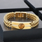 Fashion Tiger Eye Stone Rhinestones Inlaid Mens Bracelets Stainless Steel Chain Bracelets