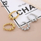 Minimalist Bold Ellipse Bead Earrings Gold U-Shaped Geometric Stainless Steel Clip-on Earrings