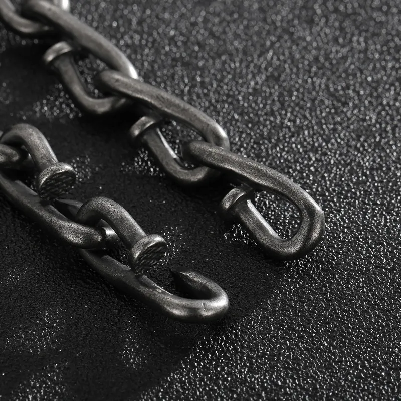Stainless Steel Nail Shaped Bracelet Necklace Jewelry Set