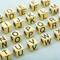 Manufacturer Fashion 26 English Letter Pendant Personalized Stainless Steel Square Bead DIY Bracelet Jewelry Accessories