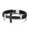 European and American Fashion Punk Cross Men's Stainless Steel Creative Woven Leather Bracelet