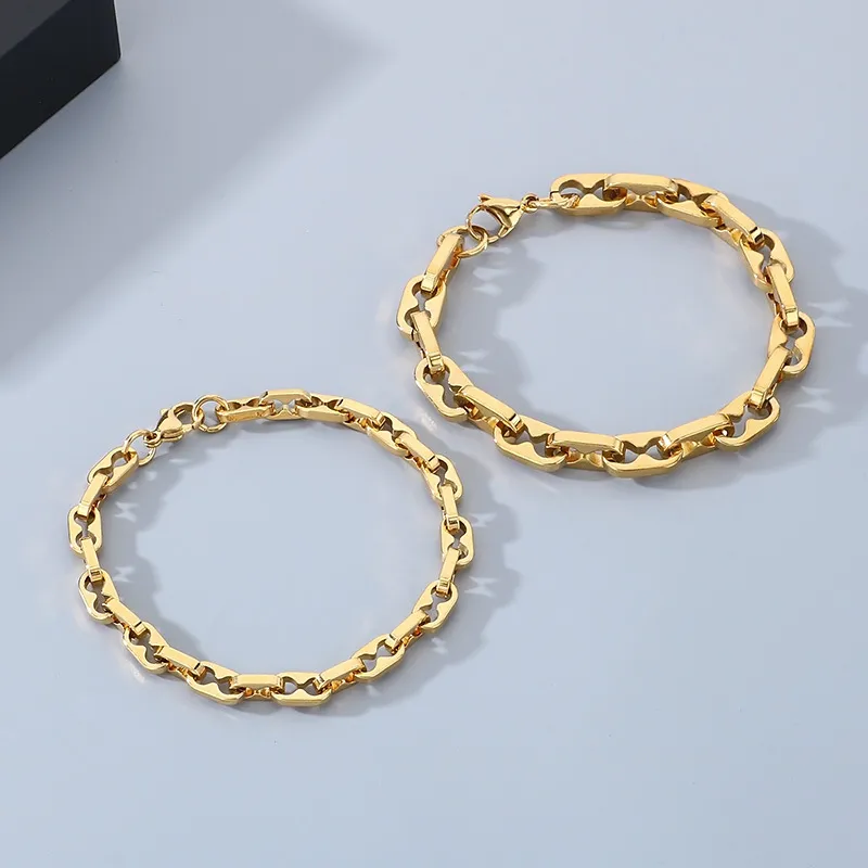 Minimalist Ins Style Stainless Steel Multi Style Pig Nose Chain Unisex Bracelet