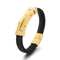 New Stainless Steel Geometric Men's Leather Bracelet Wholesale Personalized Fashion Bracelet