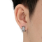 Simple and Personalized Diamond Studded C-Shaped Earrings, Hip Hop Versatile Stainless Steel Jewelry
