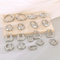 French Vintage Stainless Steel Earrings French Geometric Hollow Earrings 18K Gold-Plated Jewelry
