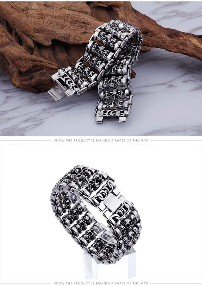 New Kalen Men's Bracelet Skull Punk Personality Jewelry Trendy Fashion Bracelet