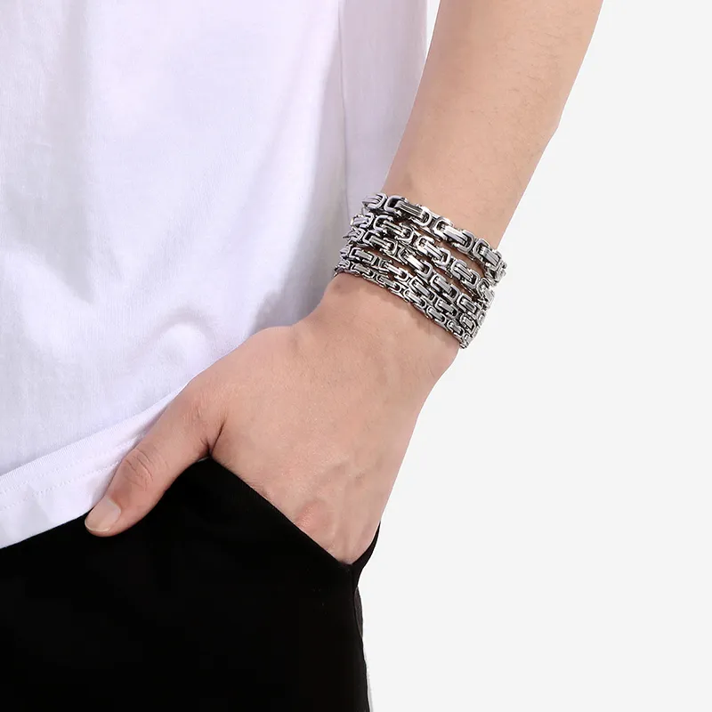 Fashion Trendy Men's and Women's Stainless Steel Multi Specification Bracelet Stainless Steel Loop Chain