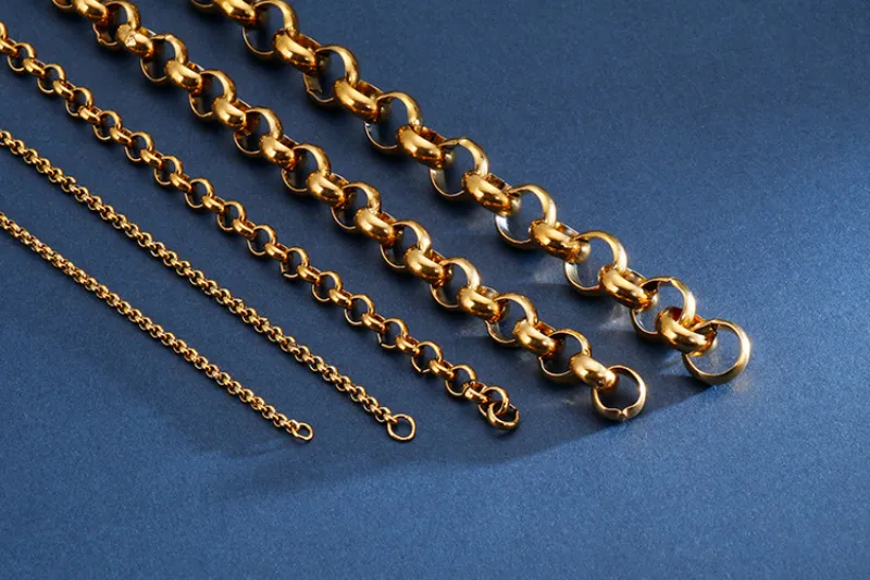 Wholesale Punk Jewelry Multi-Size Bracelet Stainless Steel Simple Silver Gold Chain Bracelet