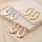 European American U-Shaped Smooth Ear Buckles 18K Gold-Plated Stainless Steel Hollow Earrings