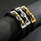 Trendy Men's Jewelry Stainless Steel Geometric Chain Splicing Woven Cowhide Leather Bracelet